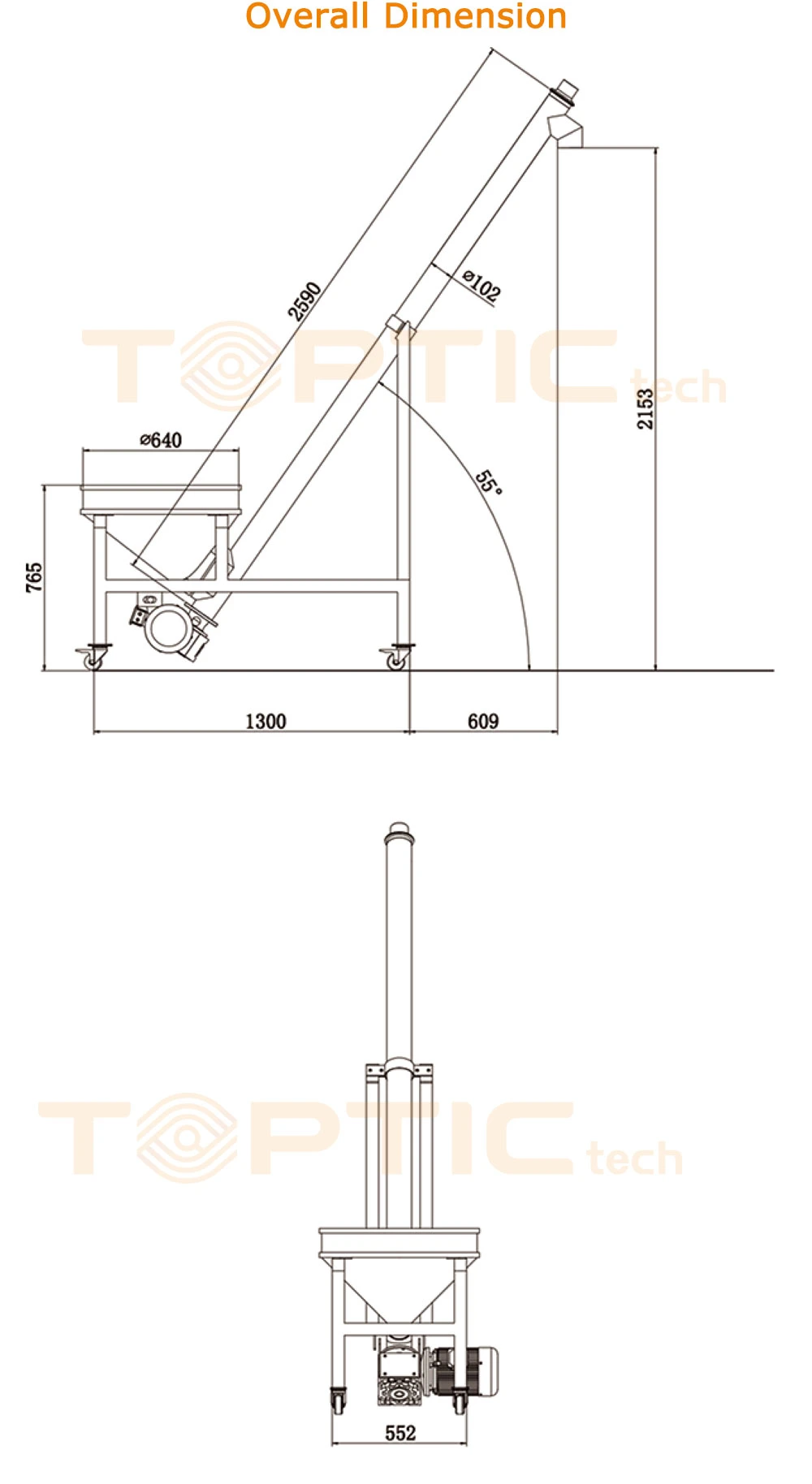 Ls-Gx-100/200 Mechanical Watches Lift Tables Conveyors Spiral Screw Conveyor and Auger for Powder